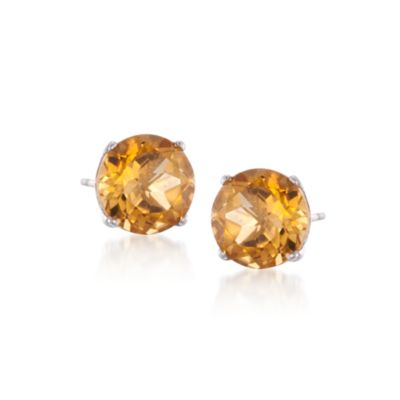 2.75 ct. t.w. Citrine Stud Earrings In 14kt White Gold &mdash; Alt Image 1