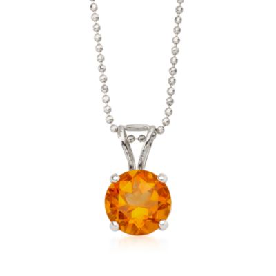 1.75 Carat Citrine Necklace In 14kt White Gold &mdash; Alt Image 1