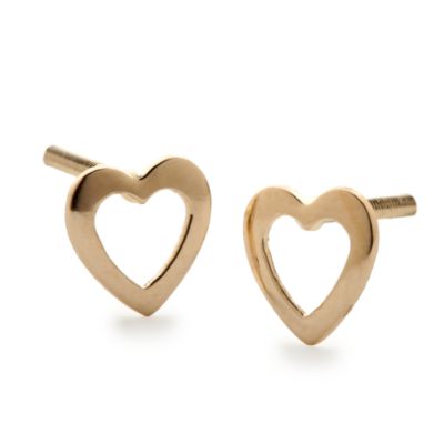 Child's 14kt Yellow Gold Heart Stud Earrings &mdash; Alt Image 1