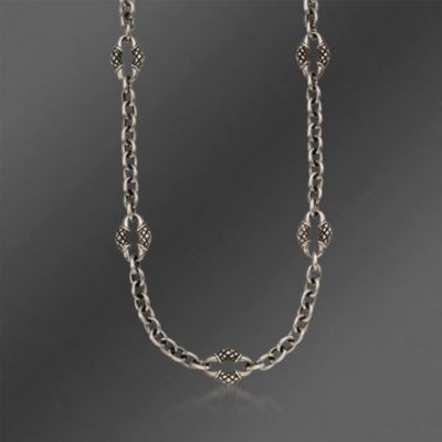 Scott Kay Sterling Silver and 18kt Gold Necklace. 16" &mdash; Alt Image 1