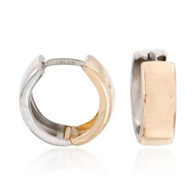 14kt Two-Tone Gold Reversible Hoop Earrings &mdash; Alt Image 1
