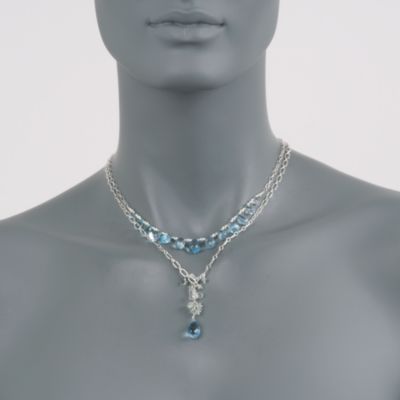 33.50 ct. t.w. Blue Topaz and 6.50 ct. t.w. Aquamarine Necklace in Sterling Silver &mdash; Alt Image 2