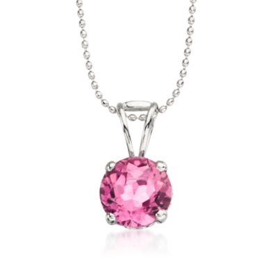 2.50 Carat Pink Topaz Pendant Necklace in 14kt White Gold &mdash; Alt Image 1