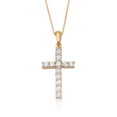 .50 ct. t.w. Diamond Cross Necklace In 14kt Yellow Gold. 18" &mdash; Alt Image 1