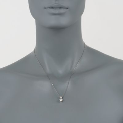 .75 Carat Princess-Cut Diamond Pendant in 14kt White Gold 18" &mdash; Alt Image 2