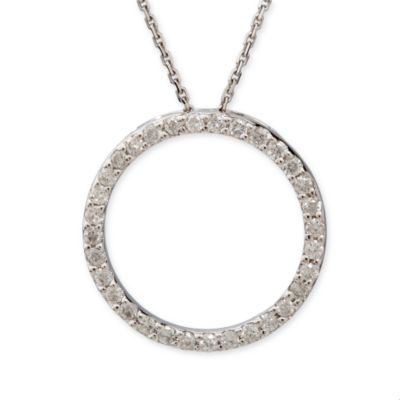 .50 ct. t.w. Diamond Circle of Eternity Necklace in 14k White Gold 16" &mdash; Alt Image 1