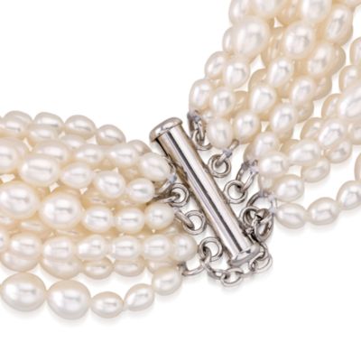 4-9mm Multi-Row Pearl Necklace With Sterling Silver Clasp. 18" &mdash; Alt Image 3