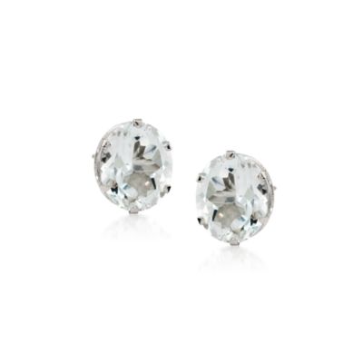8.00 ct. t.w. White Topaz Earrings In 14kt White Gold &mdash; Alt Image 1