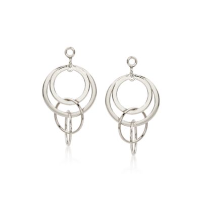 14kt White Gold Multi-Circle Earring Jackets &mdash; Alt Image 1