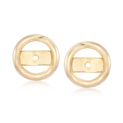14kt Yellow Gold Bezel-Style Earring Jackets  &mdash; Alt Image 1