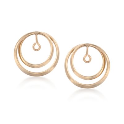 Double Loop Circle Earring Jackets in 14kt Yellow Gold &mdash; Alt Image 1