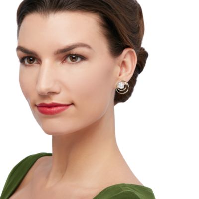 Double Loop Circle Earring Jackets in 14kt Yellow Gold &mdash; Alt Image 2
