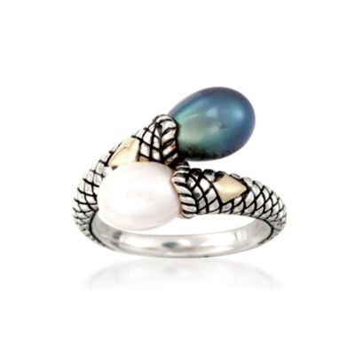 Andrea Candela 6mm Multicolor Pearl Ring in 18kt Gold and Sterling Silver &mdash; Alt Image 1