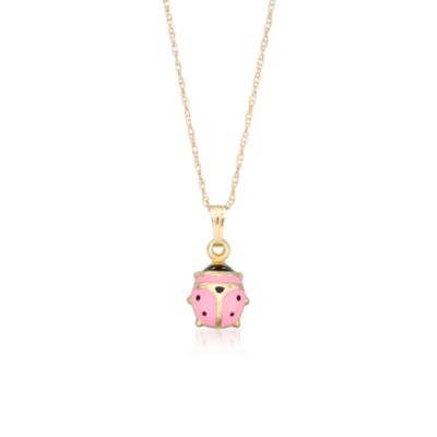Child's 14kt Yellow Gold Ladybug Pendant Necklace. 15" &mdash; Alt Image 1