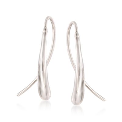 Oblong Teardrop Earrings In 14kt White Gold &mdash; Alt Image 1