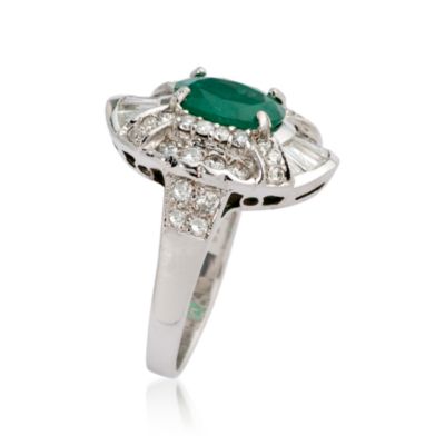 2.00 Carat Emerald and 1.50 ct. t.w. Diamond Ring In 18kt White Gold &mdash; Alt Image 3
