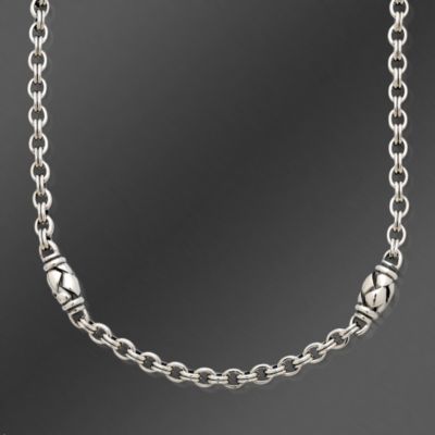 Scott Kay Basket Weave 4mm Sterling Silver Toggle Necklace. 16" &mdash; Alt Image 1