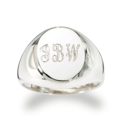Monogrammed Signet Ring In Sterling Silver &mdash; Alt Image 1