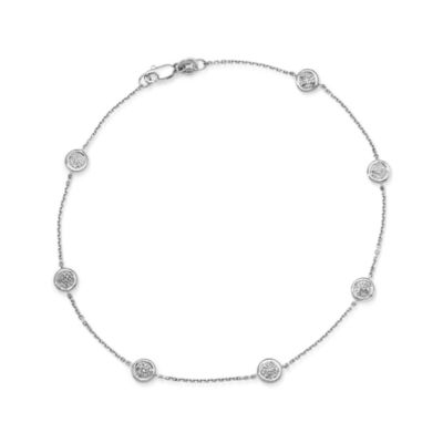 .20 ct. t.w.  Pave Diamond Anklet In 14kt White Gold 9.5" &mdash; Alt Image 1
