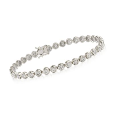 2.25 ct. t.w. Bezel-Set Diamond Bracelet In 14kt White Gold &mdash; Alt Image 1
