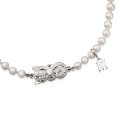 Mikimoto 7x6.5mm A1 Akoya Pearl Necklace in 18kt White Gold. 16" &mdash; Alt Image 2