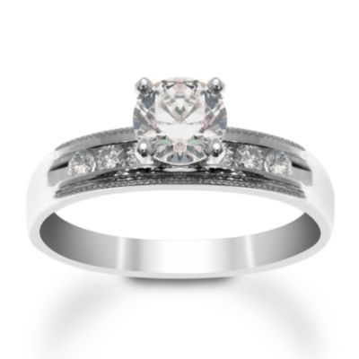 Millegrain Engagement Ring Setting In Platinum With .20 ct. t.w. Side Diamonds. Size 6.5 &mdash; Alt Image 1