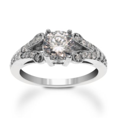Open-Frame Engagement Ring Setting In Platinum With .30 ct. t.w. Side Diamonds. Size 6.5 &mdash; Alt Image 1
