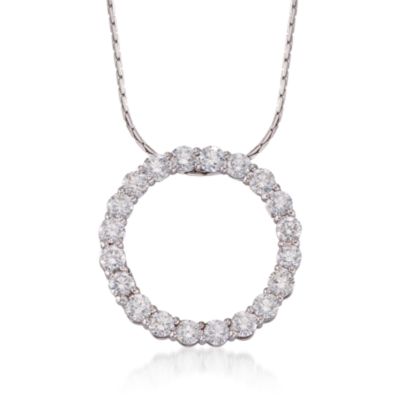 2.00 ct. t.w. Round Diamond Open Circle Necklace In 14kt White Gold 16" &mdash; Alt Image 1