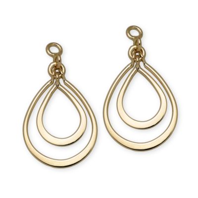 14kt Yellow Gold Open Pear-Shaped Earring Jackets  &mdash; Alt Image 1