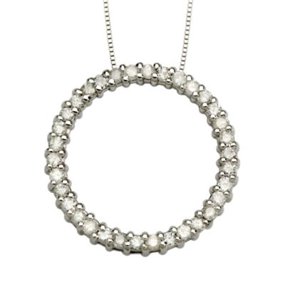 1.00 ct. t.w. Diamond Circle of Eternity Necklace In 14kt White Gold &mdash; Alt Image 1