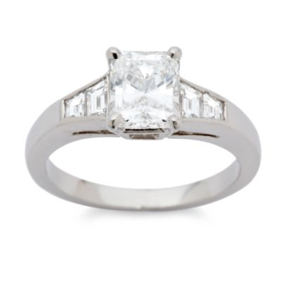 1.28 Carat Diamond Engagement Ring In Platinum With .38 ct. t.w. Diamond Sides &mdash; Alt Image 1
