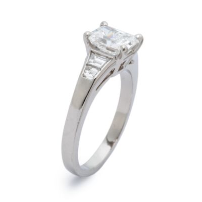 1.28 Carat Diamond Engagement Ring In Platinum With .38 ct. t.w. Diamond Sides &mdash; Alt Image 3