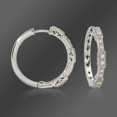 Charriol .25 ct. t.w. "Columbus" Diamond Earrings In 18kt White Gold &mdash; Alt Image 1