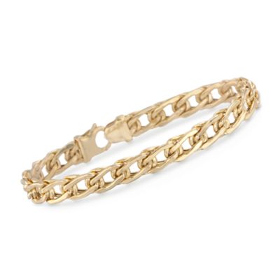 14kt Italian Yellow Gold Flat-Link Bracelet &mdash; Alt Image 1