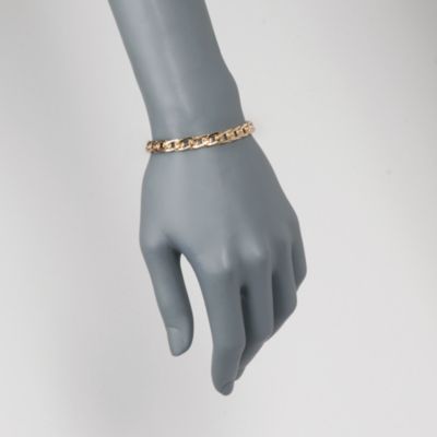 14kt Italian Yellow Gold Flat-Link Bracelet &mdash; Alt Image 2