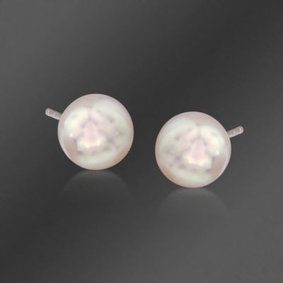 Mikimoto 8-8.5mm Akoya Pearl Earrings In 18kt White Gold &mdash; Alt Image 1