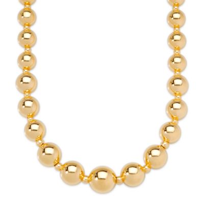14kt Yellow Gold Graduated 4-10mm Bead Necklace. 17.5" &mdash; Alt Image 1