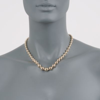 14kt Yellow Gold Graduated 4-10mm Bead Necklace. 17.5" &mdash; Alt Image 2