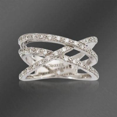 Charriol .36 ct. t.w. Diamond Ring in 18kt White Gold. Size 6.5 &mdash; Alt Image 1