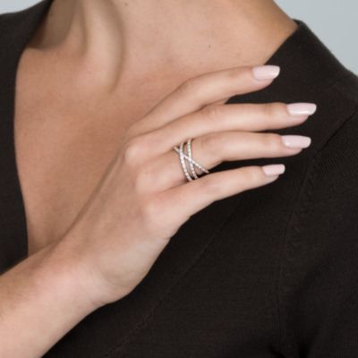 Charriol .36 ct. t.w. Diamond Ring in 18kt White Gold. Size 6.5 &mdash; Alt Image 4
