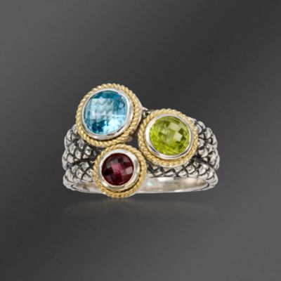 Andrea Candela  3.10 ct. t.w. Multi-Gem Ring in Sterling Silver and 18kt Yellow Gold. Size 7 &mdash; Alt Image 1