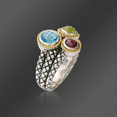 Andrea Candela  3.10 ct. t.w. Multi-Gem Ring in Sterling Silver and 18kt Yellow Gold. Size 7 &mdash; Alt Image 2