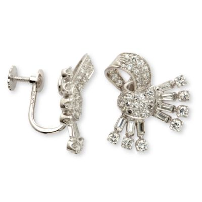 C. 1950 2.75 ct. t.w. Diamond Earrings in Platinum &mdash; Alt Image 1