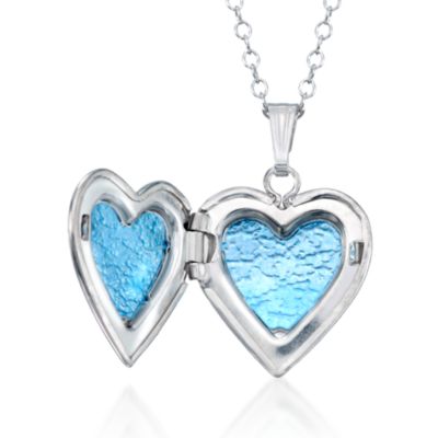 Child's Sterling Silver Heart Locket Necklace. 15" &mdash; Alt Image 2