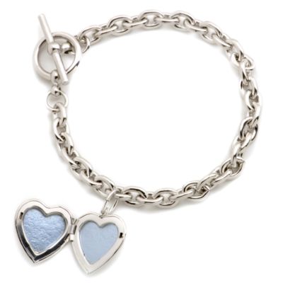 Child's Sterling Silver Locket Charm Bracelet. 7.5" &mdash; Alt Image 2