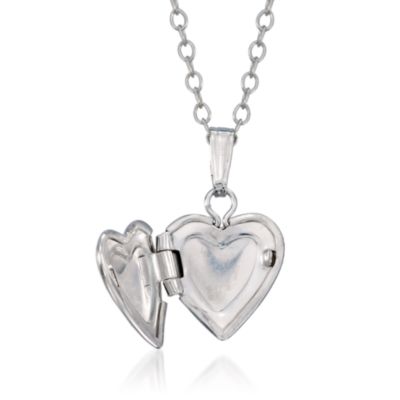 Child's Diamond Accent Heart Locket Necklace in Sterling Silver 13" &mdash; Alt Image 2