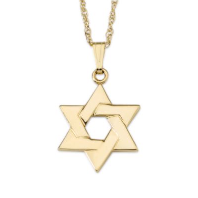 14kt Yellow Gold Star of David Necklace. 18" &mdash; Alt Image 1