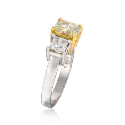 1.59 Carat Certified Diamond Engagement Ring With 1.02 ct. t.w. Diamonds in 18kt Two-Tone Gold &mdash; Alt Image 3