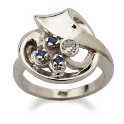 C. 1950 .10 ct. t.w. Sapphire Ring With Diamond Accents. Size 5.5 &mdash; Alt Image 1