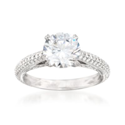 Simon G. .78 ct. t.w. Diamond Engagement Ring Setting in 18kt White Gold &mdash; Alt Image 1